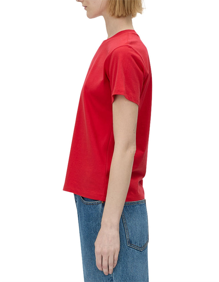 Janice Neat Fit Logo Tee | Poppy Red