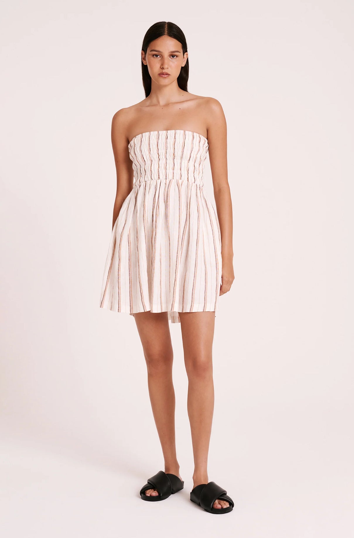 AISHA Mini Dress | Amber Stripe
