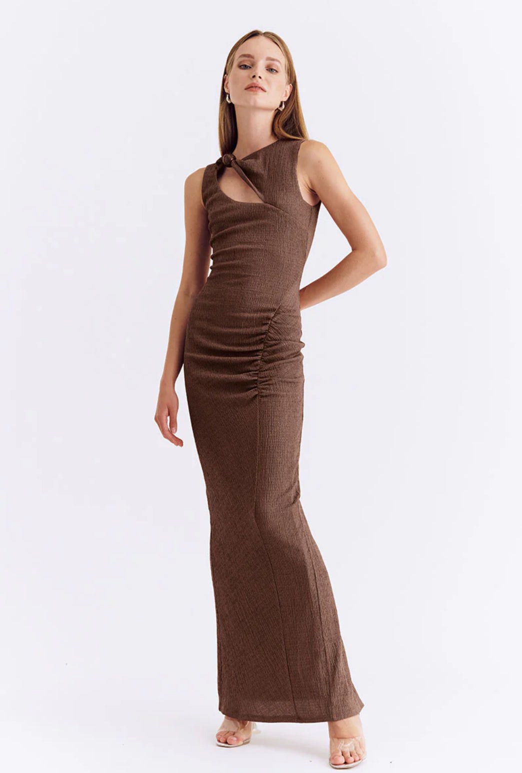 Jacqui Slash Front Maxi Dress | Mocha