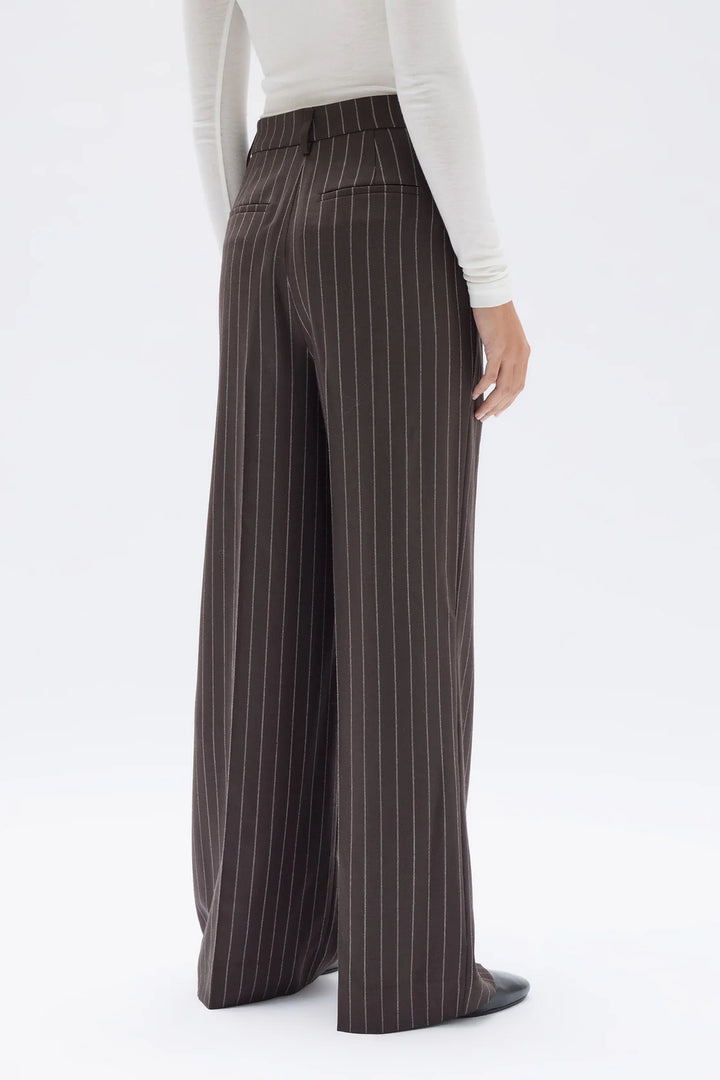 Sofia Wool Pinstripe Pant | Chestnut