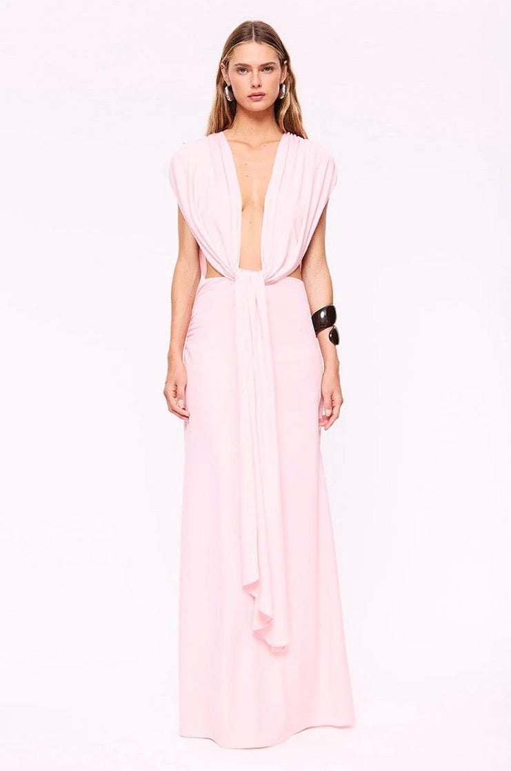 Jasmine Cutout Draped Gown