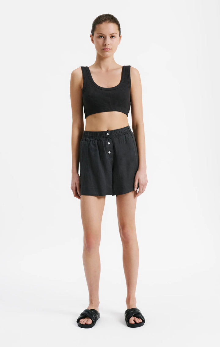 Lounge Linen Short | Coal