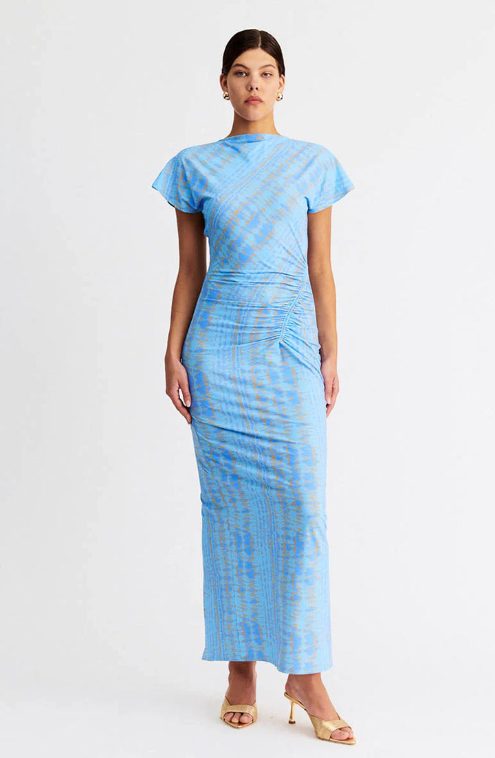 Claudia Short Sleeve Maxi Dress | Ice Blue