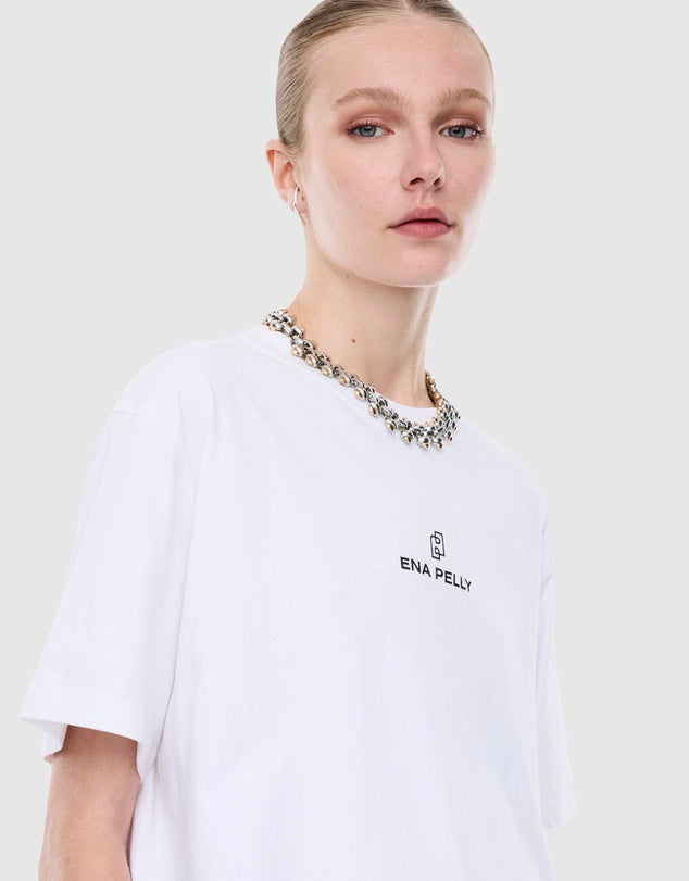 Lexi Monogram Tee | White