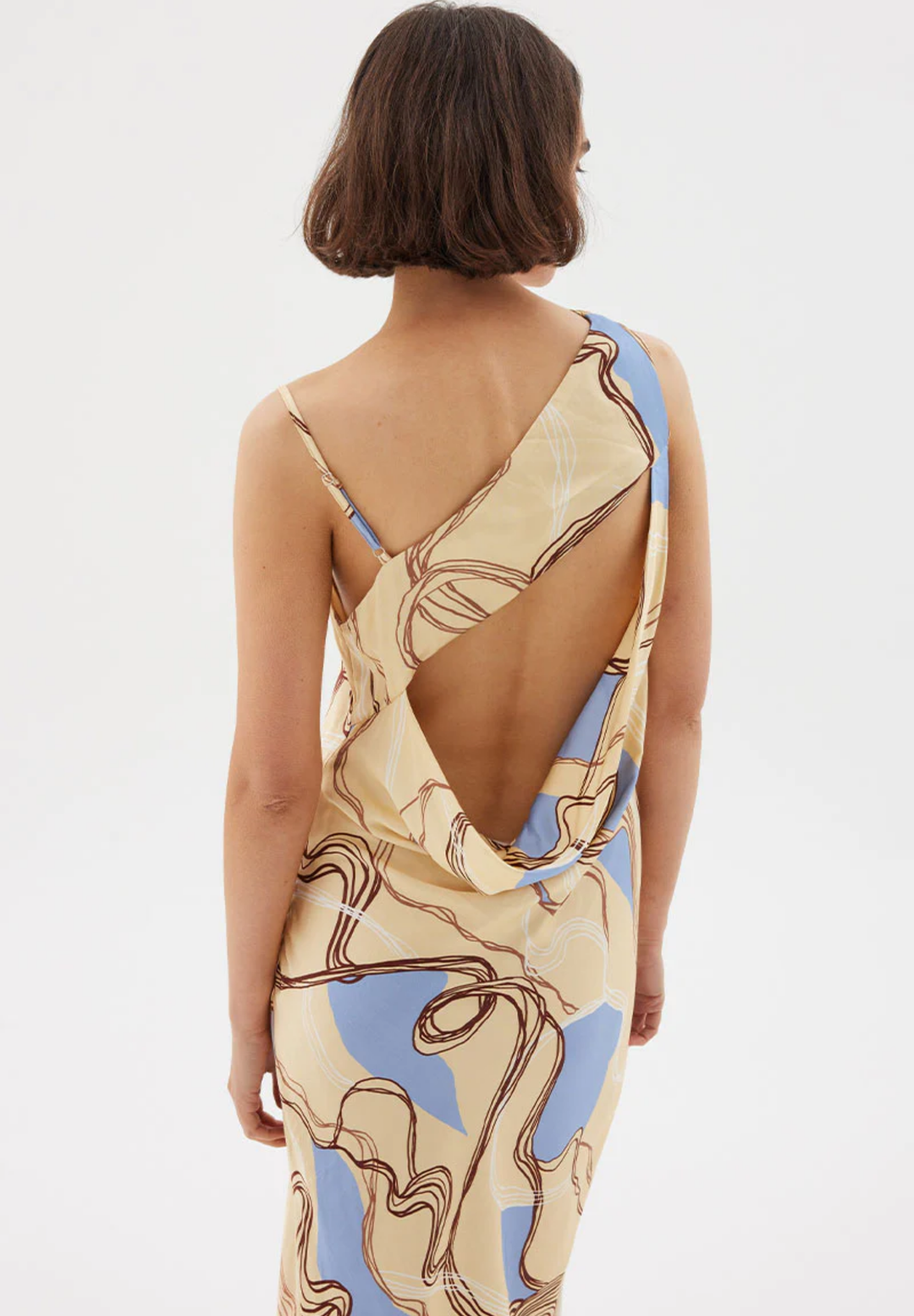 Expression Asymmetric Slip Dress | Custard Blue