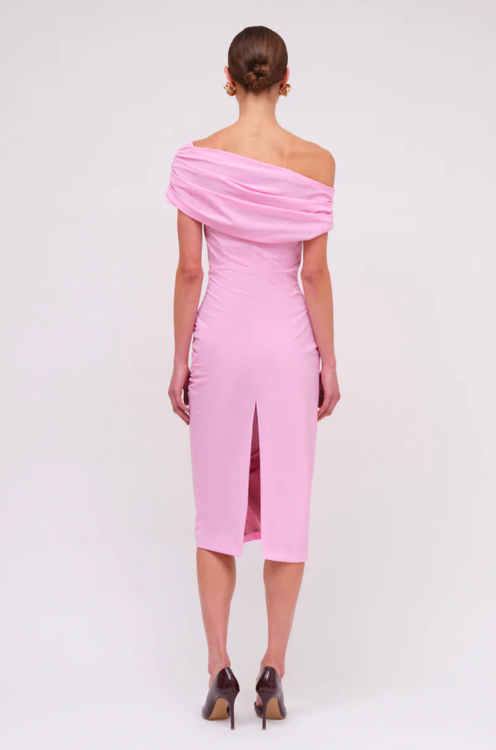 Montie Off Shoulder Midi Dress | Pink