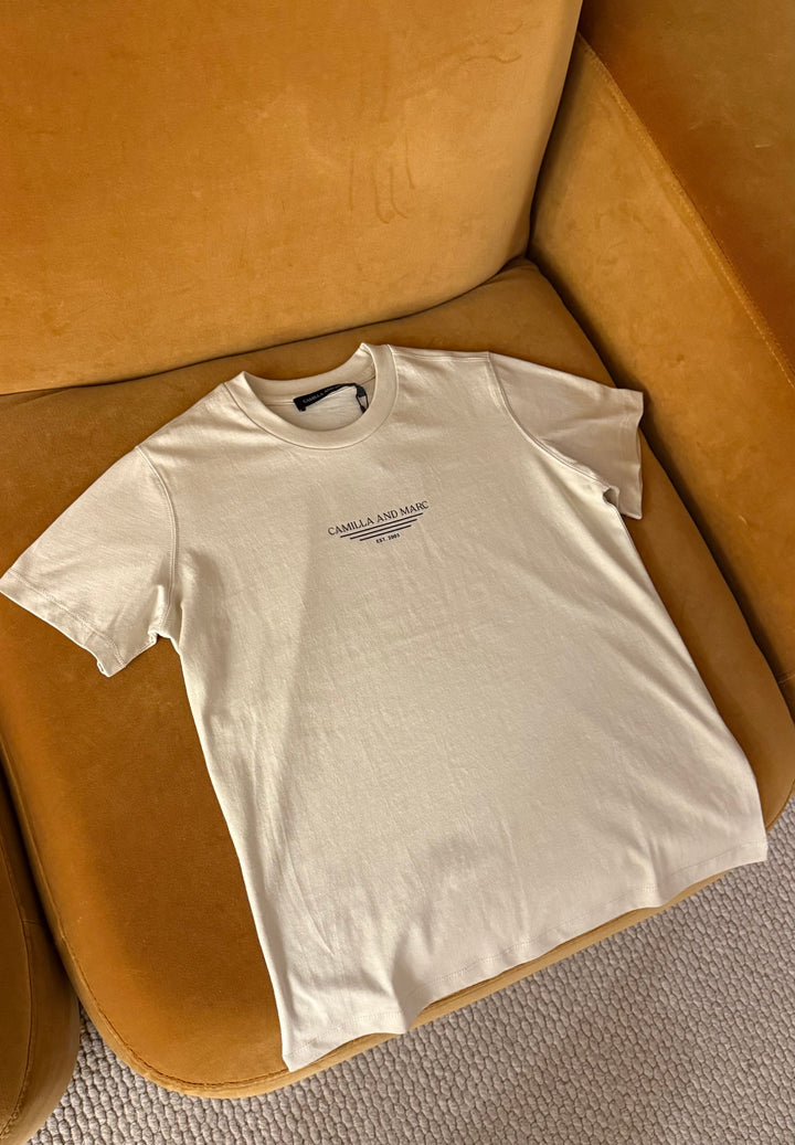 Janice Neat Fit Logo Tee | Stone