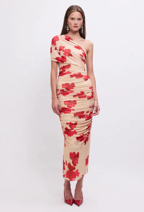 knee length dresses for ladies Suzie Floral Mesh Maxi Dress – TOGAH