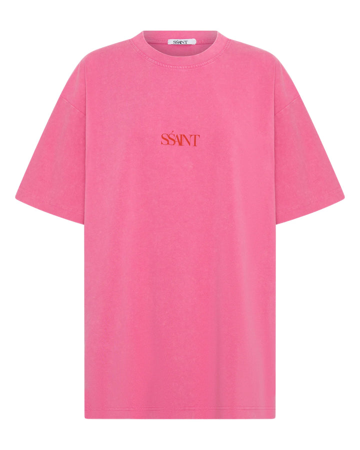 NO VACANCY TEE | Acid Wash Dark Pink