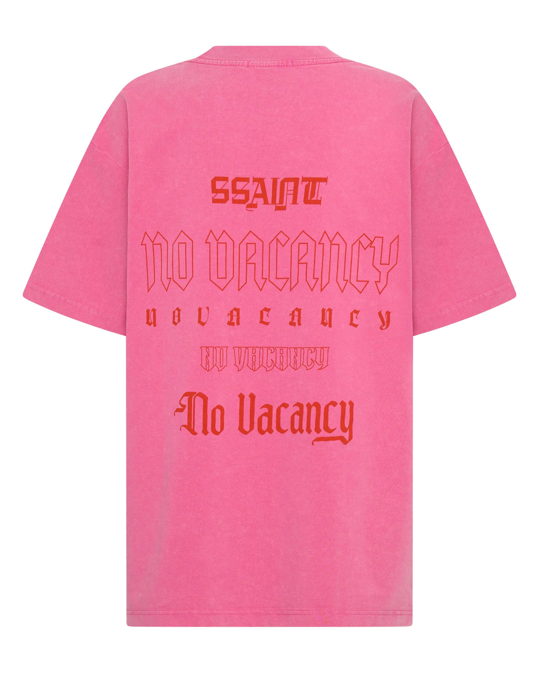 NO VACANCY TEE | Acid Wash Dark Pink