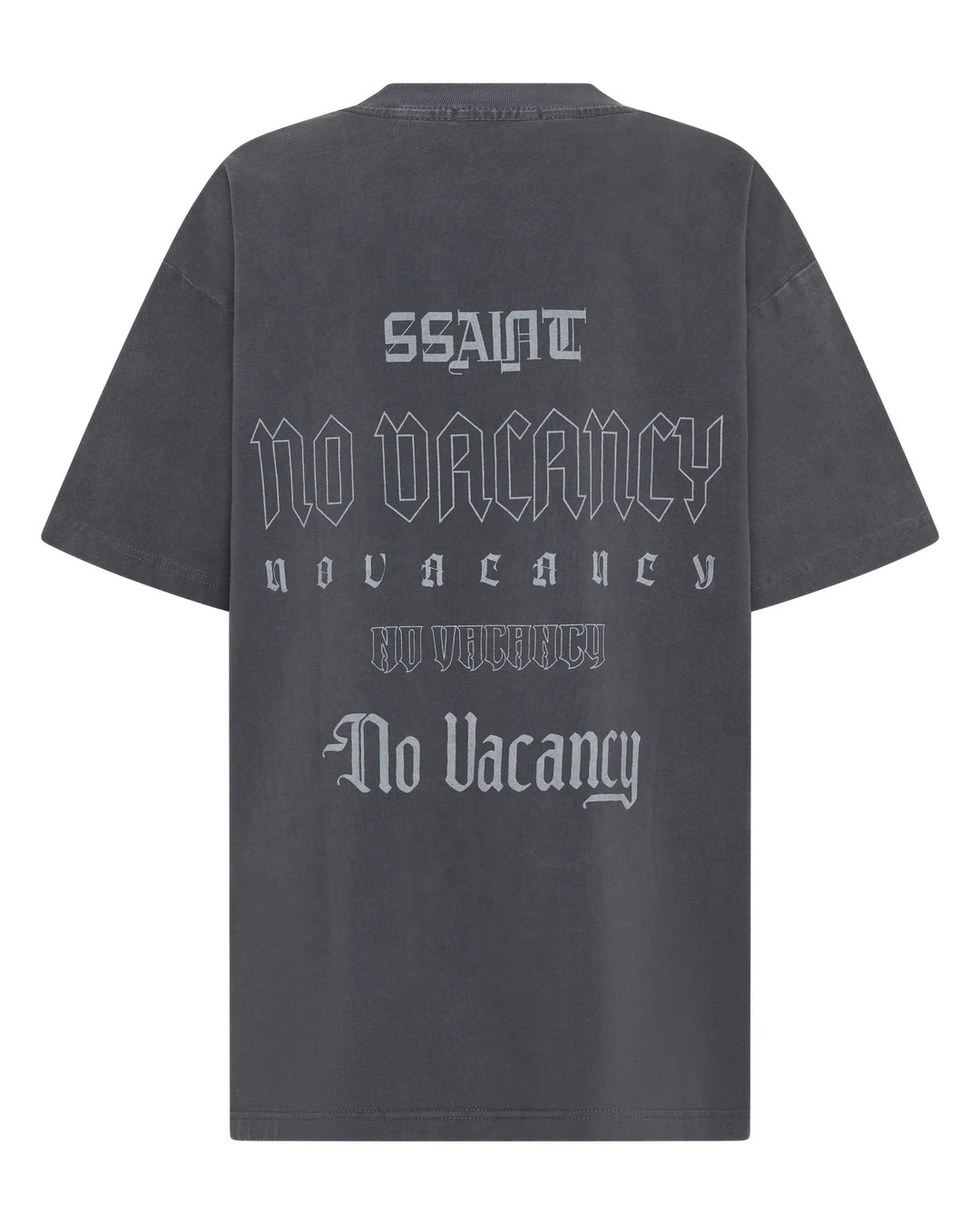 NO VACANCY TEE | Acid Wash Charcoal