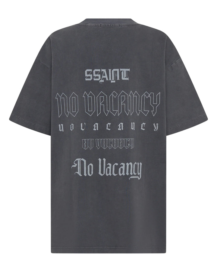 NO VACANCY TEE | Acid Wash Charcoal