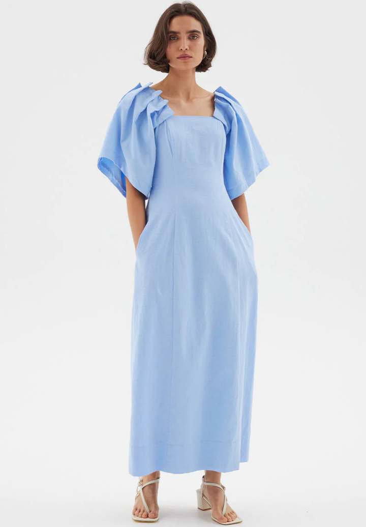 Origami Midi Dress | Serene Blue