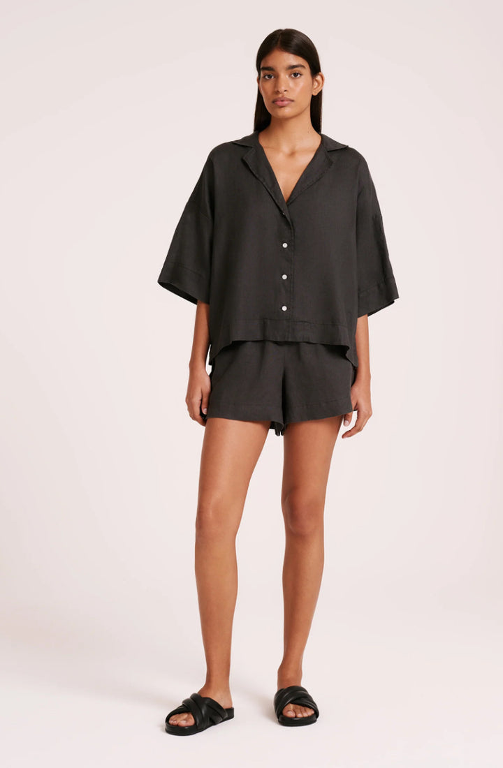 Lounge Linen Short | Coal