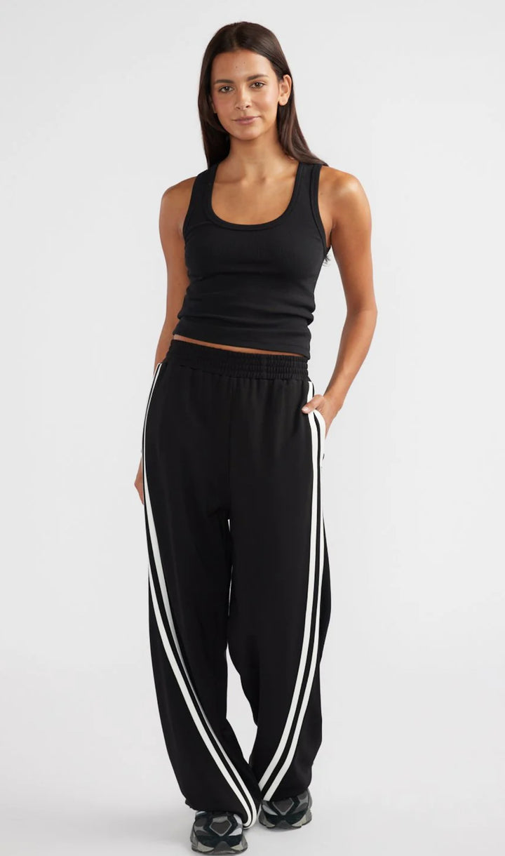 Valentina Stripe Pant | Black