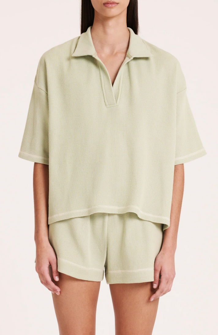 Yael Waffle Top | Pistachio