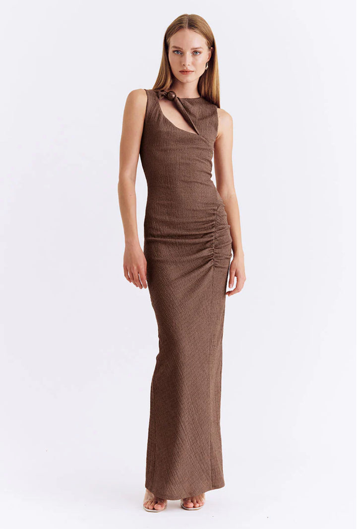 Jacqui Slash Front Maxi Dress | Mocha