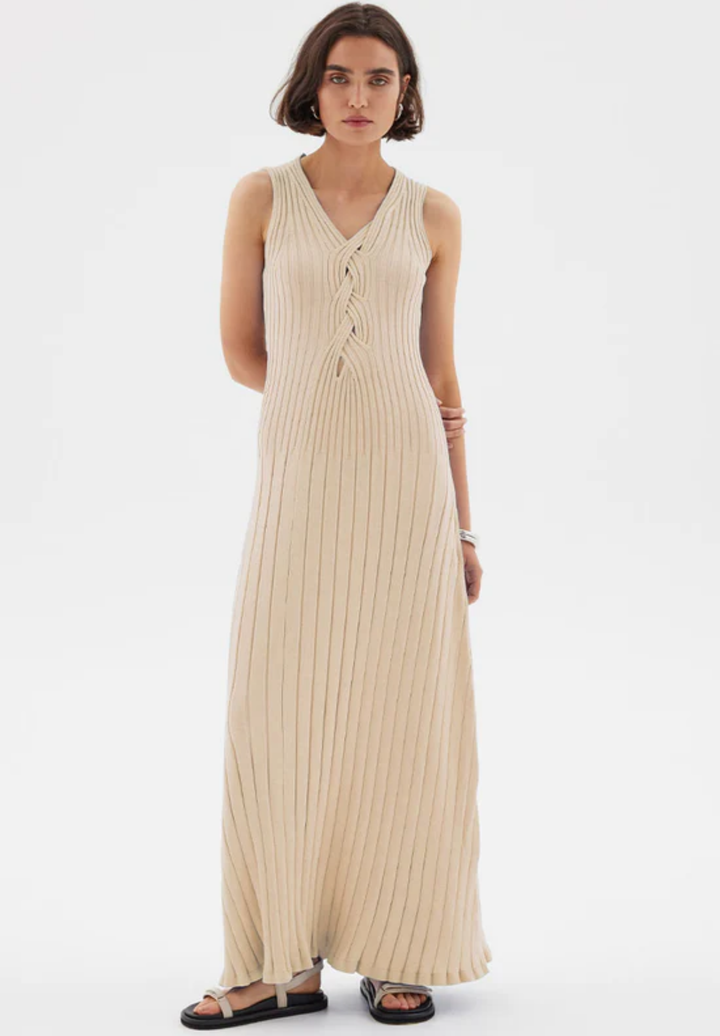 Laced Midi Dress | Natural