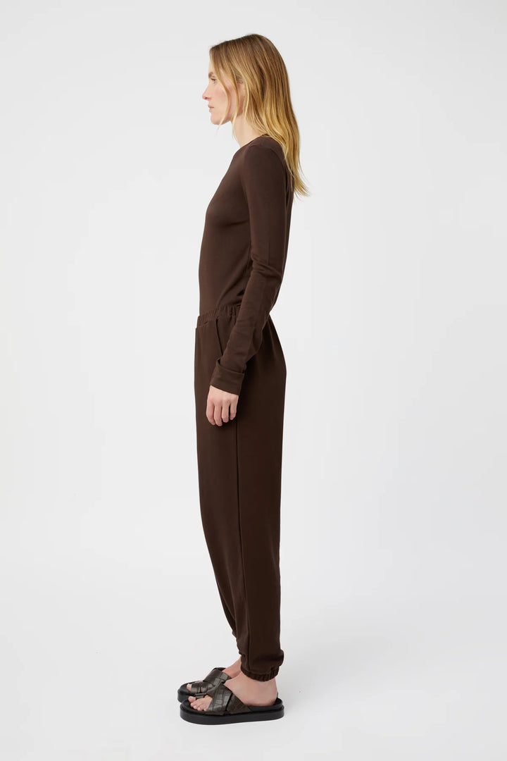 Tia Logo Track Pant | Bitter Chocolate