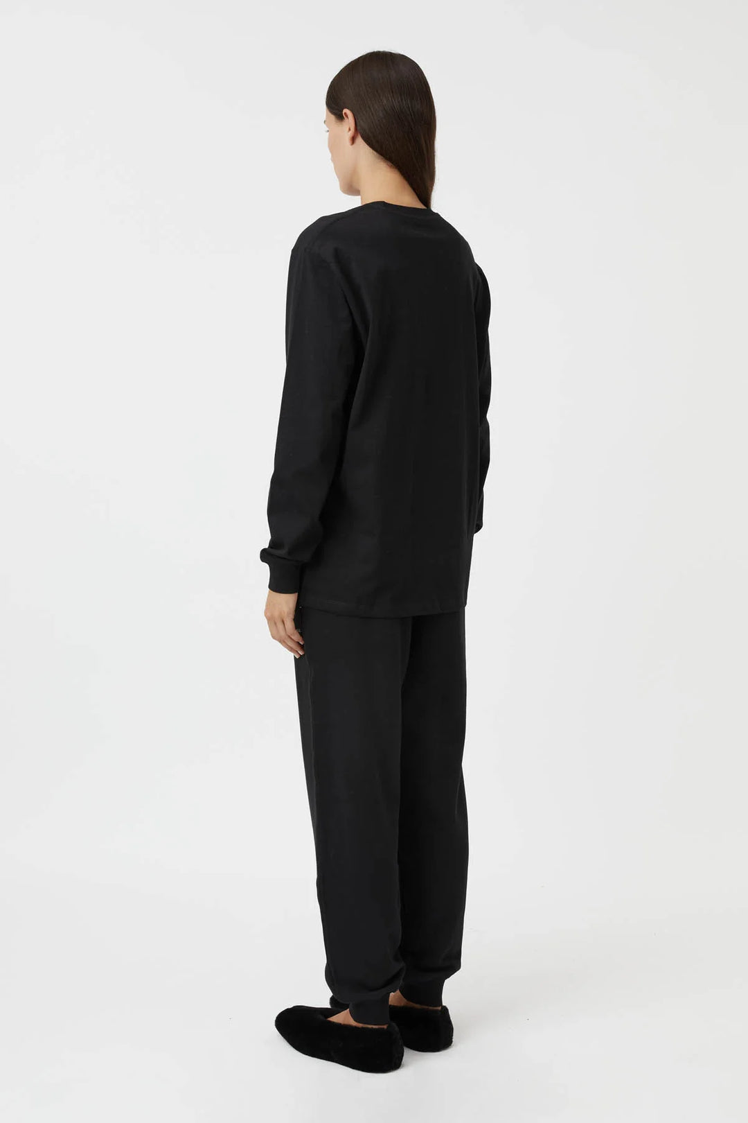 Milton Track Pant | Black w Soft White