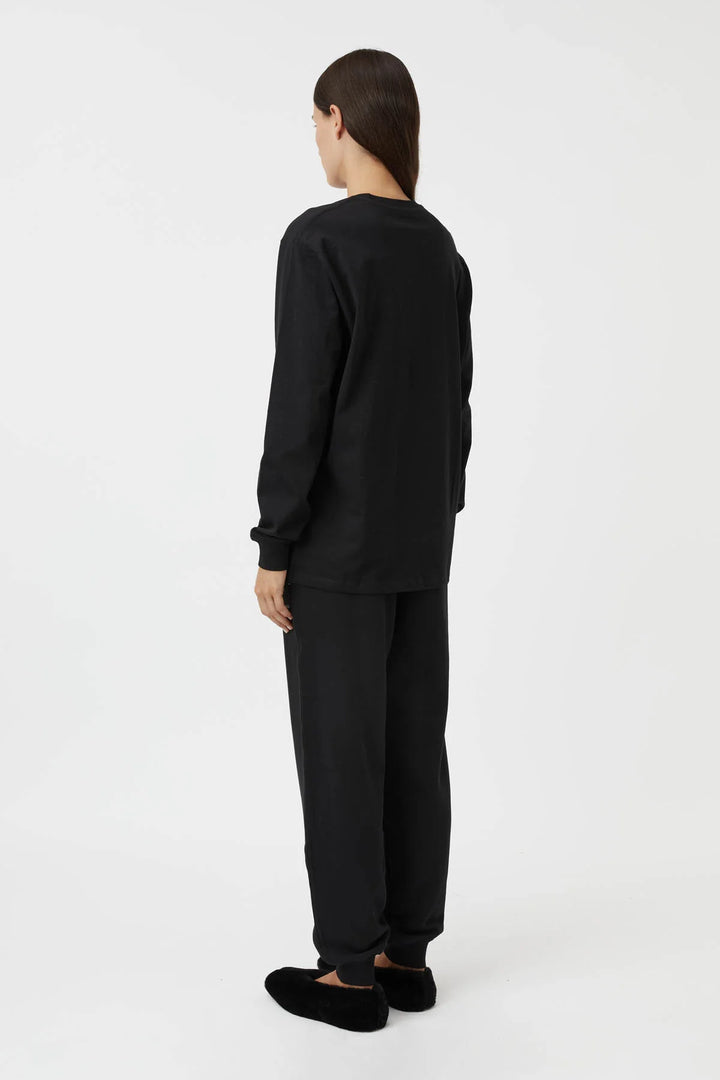 Milton Track Pant | Black w Soft White