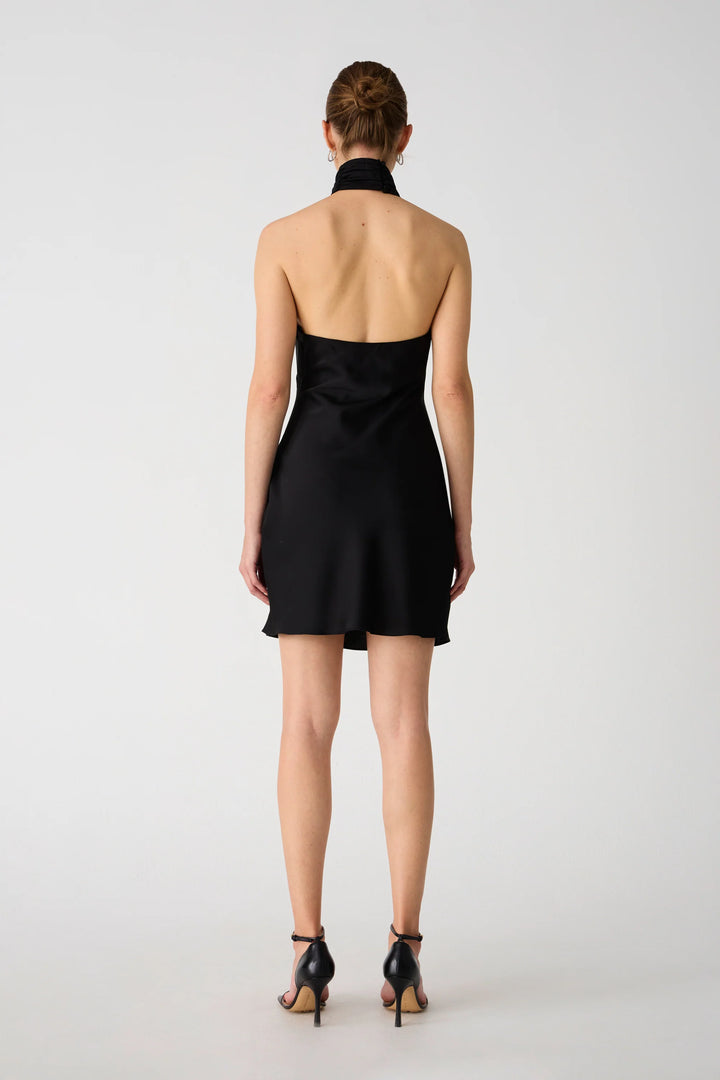 Sterling Satin Mini Dress | Black