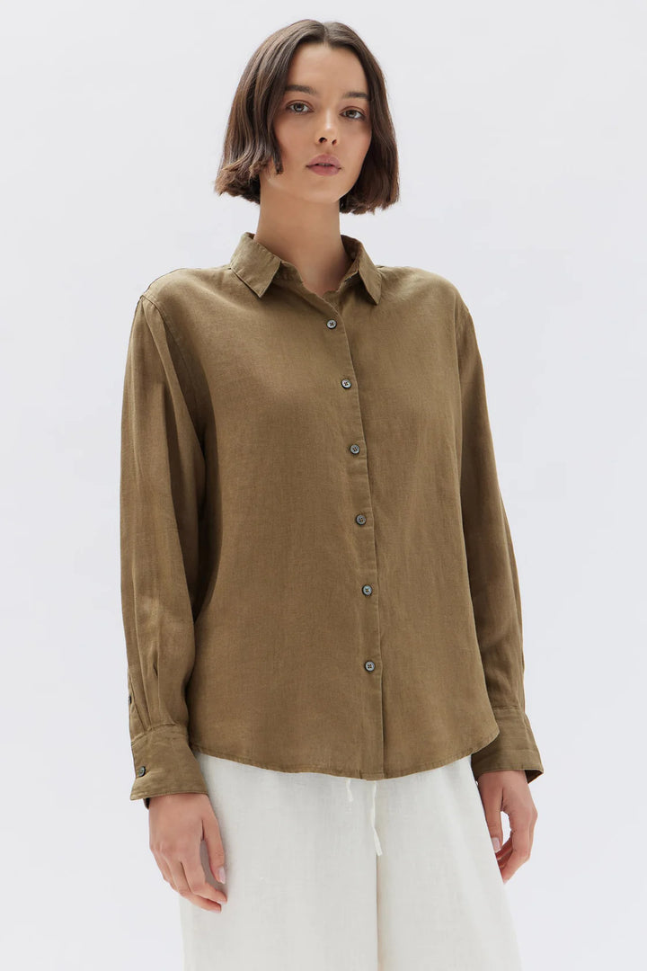 Xander Long Sleeve Shirt | Pea