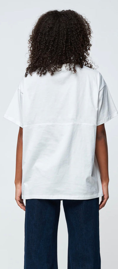 Splice Panel Embroidered Longline Tee