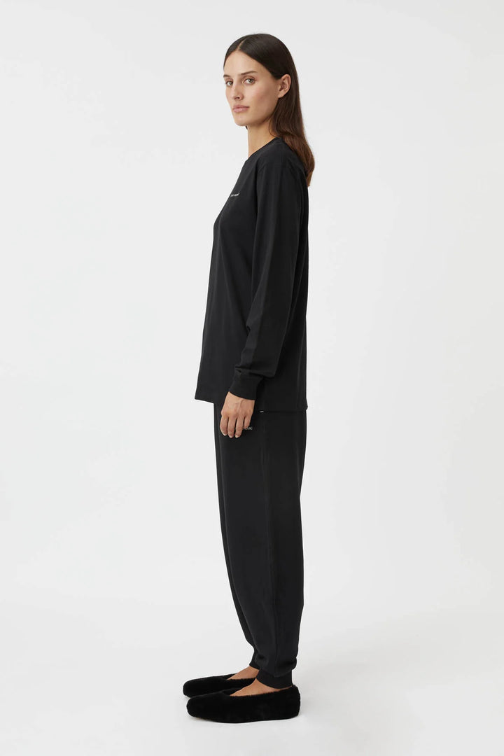 Milton Track Pant | Black w Soft White