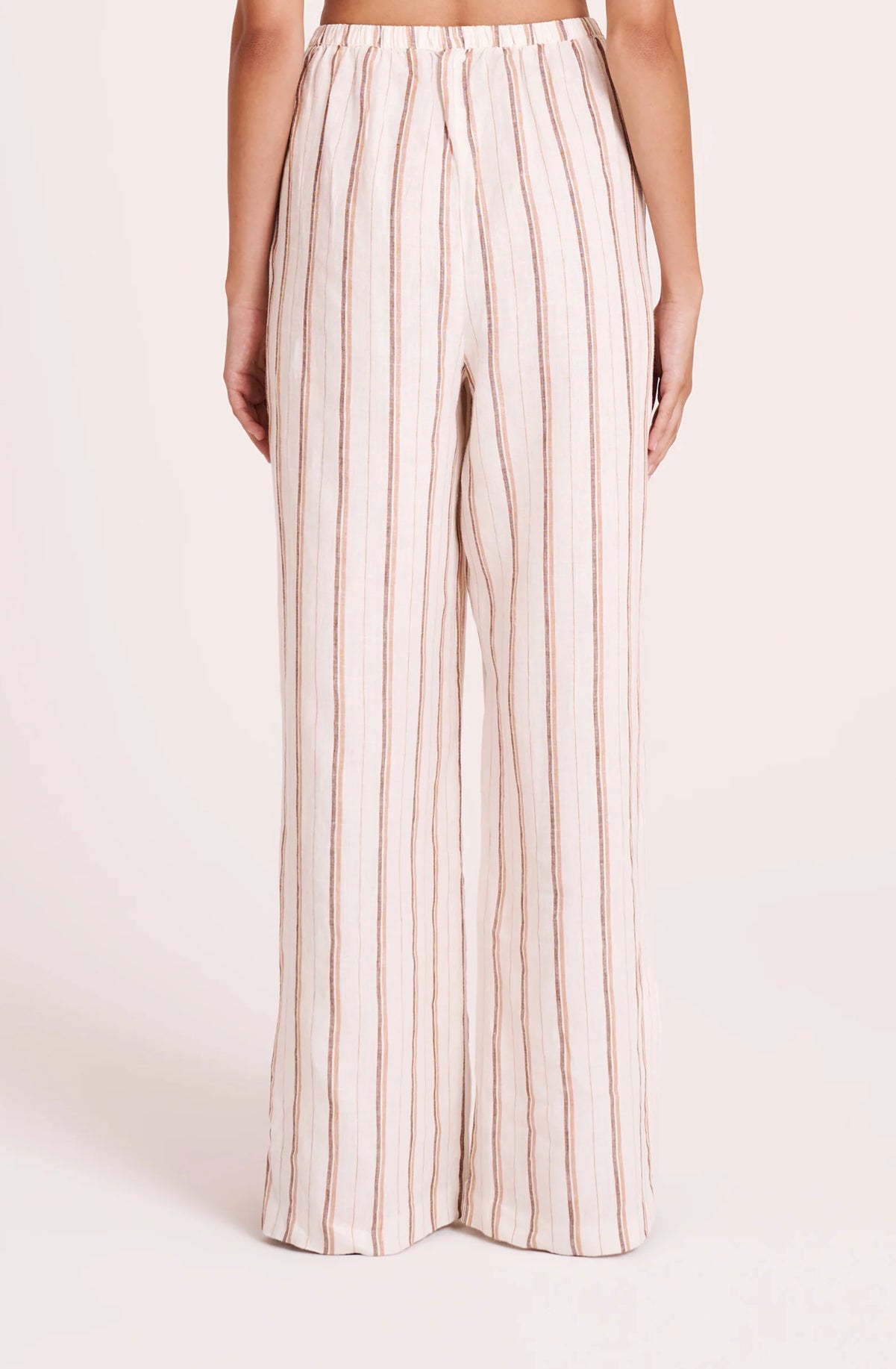 AISHA Linen Pant | Amber Stripe