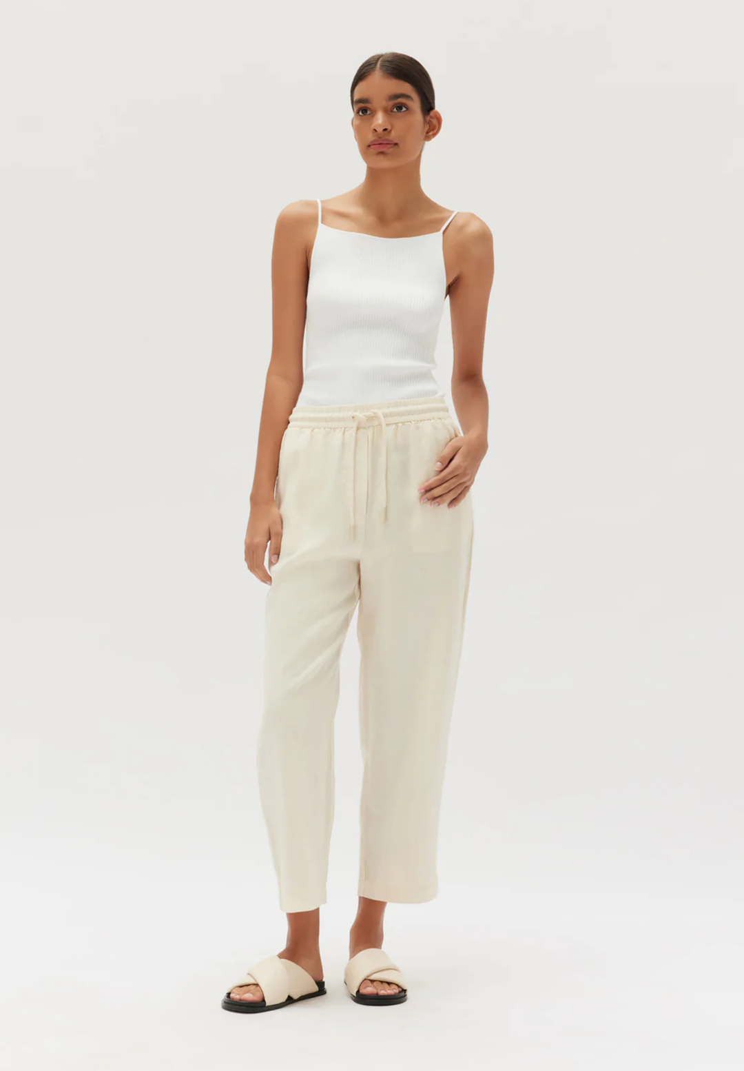 Ami Linen Pant | Stone