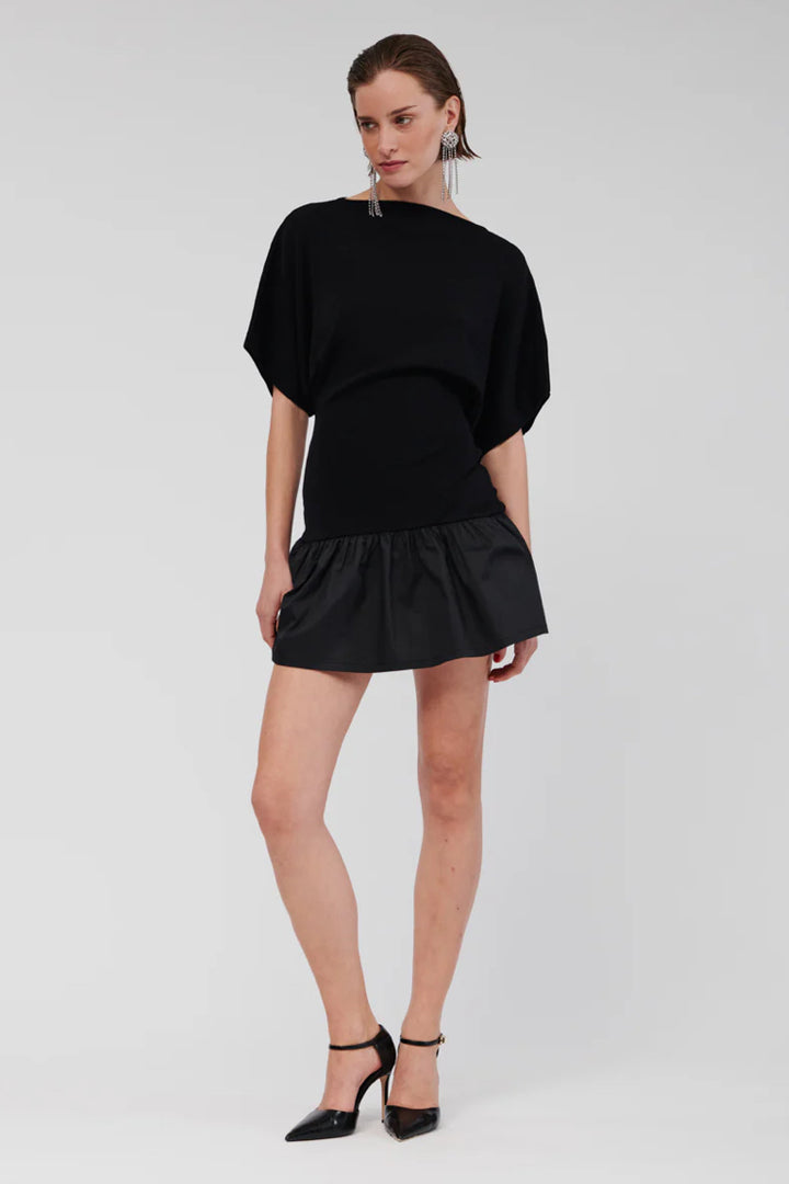 Naples Drop Waist Mini Dress | Black