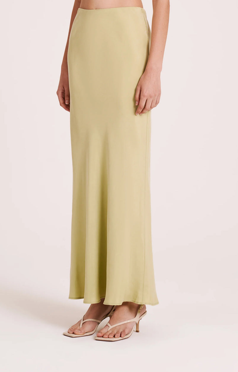 Ines Cupro Skirt | Lime