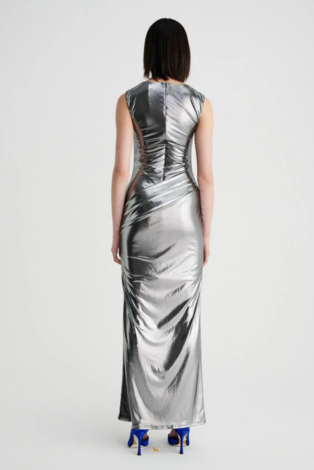 Nova Drapped Maxi Dress | Gunmetal