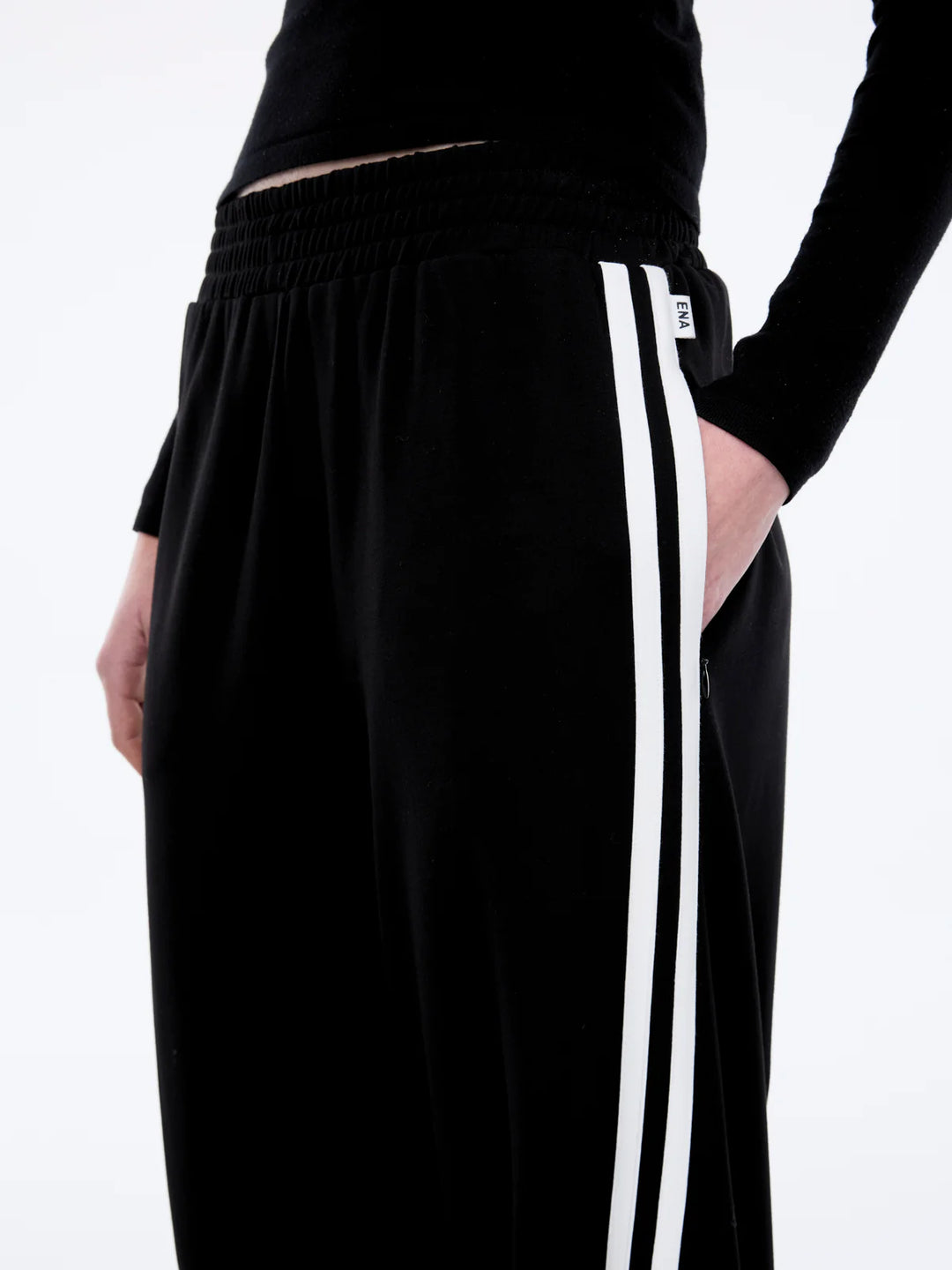 Valentina Stripe Pant | Black