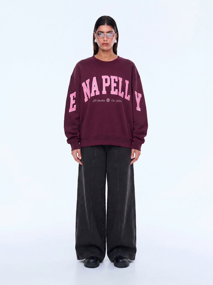 Mila Oversized Sweater | Deep Cherry