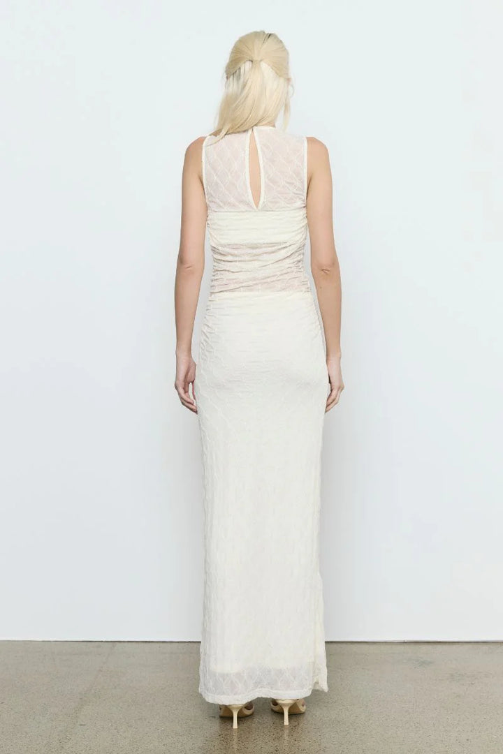 Venus Cowl Mesh Dress | Cream