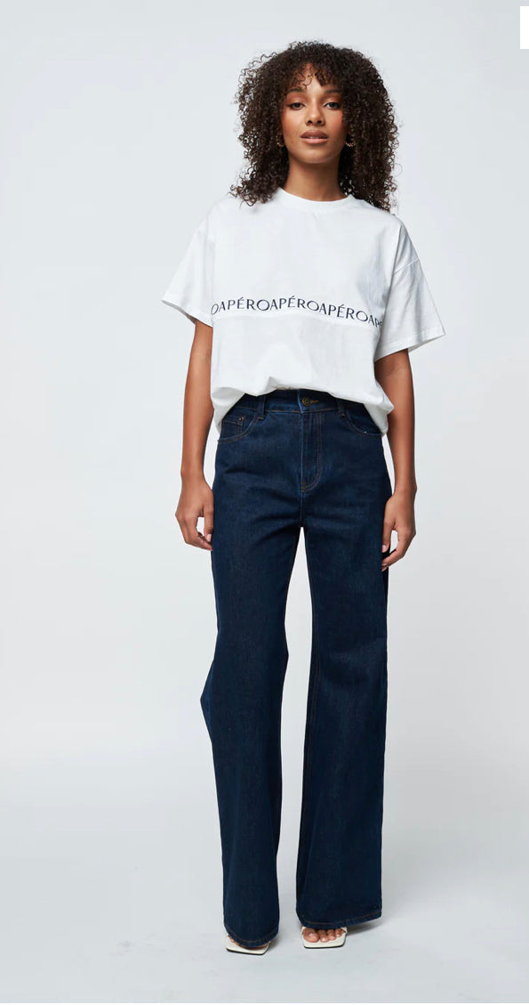 Splice Panel Embroidered Longline Tee
