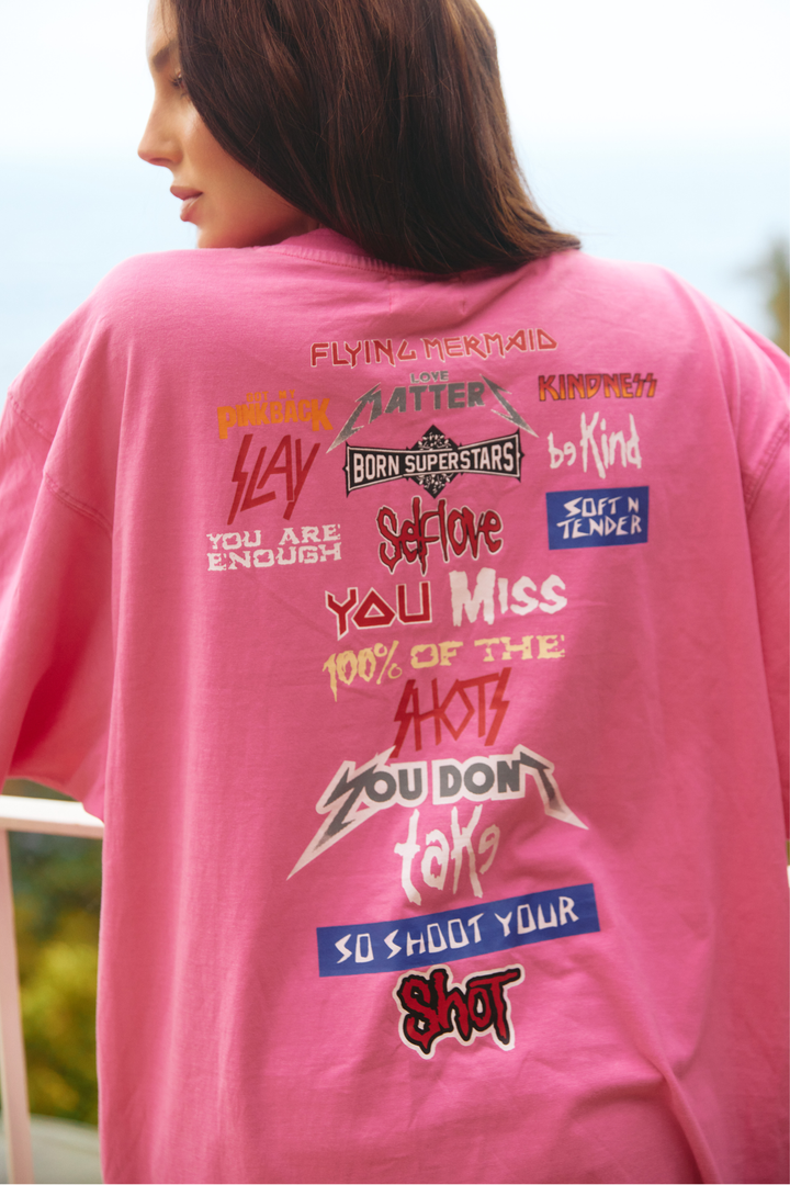 THE VERY OVERSIZED FIND YOUR WINGS TEE | PINK