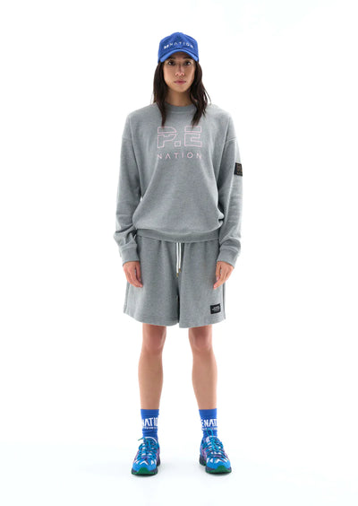 Heads Up Sweater | Grey Marle Pink