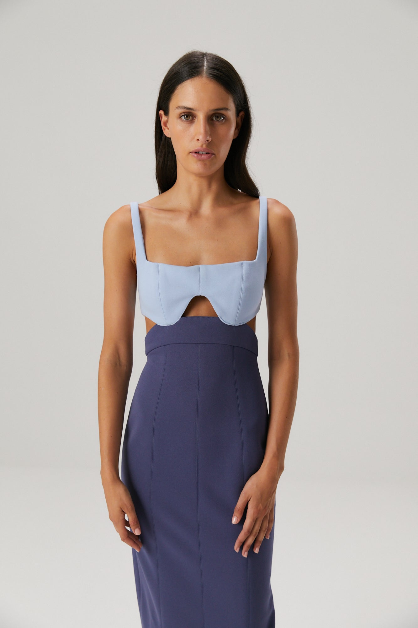 Fernanda Dress | Baby Blue & Denim Blue
