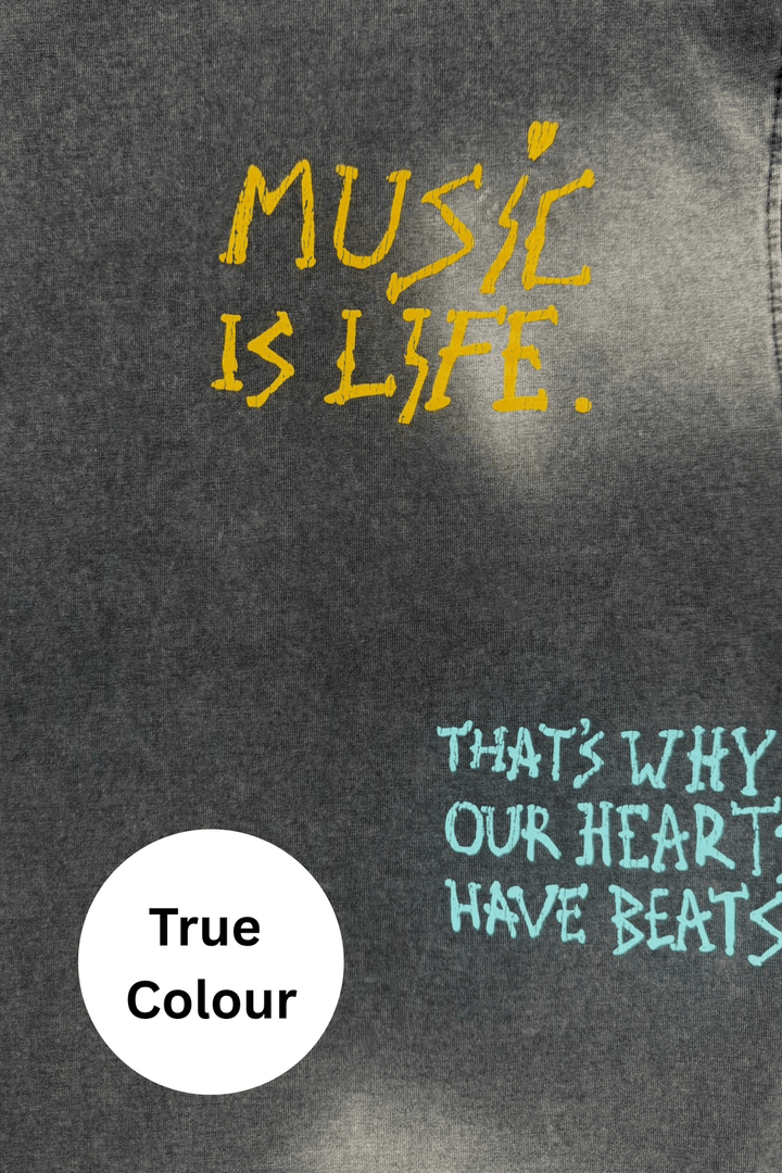 MUSIC IS LIFE TEE - BLACK
