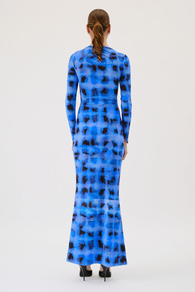 Shibori Long Sleeve Ruched Dress