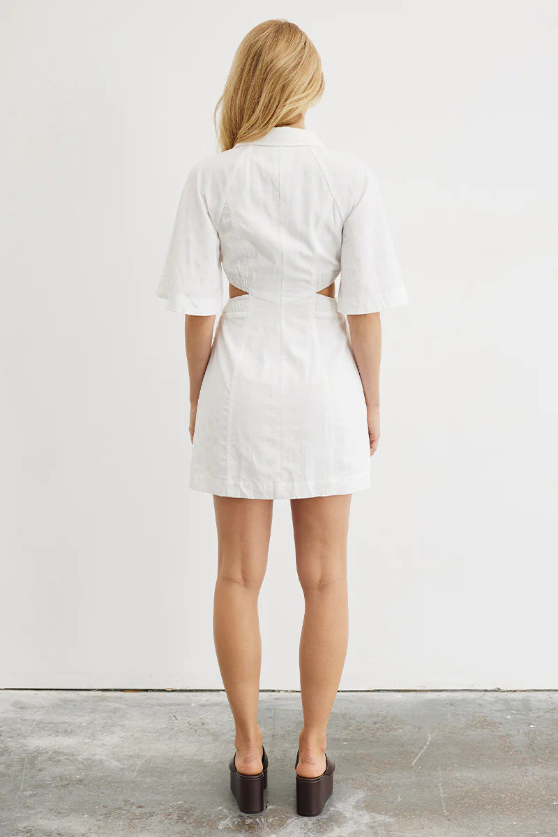 Shift Mini Shirt Dress | White