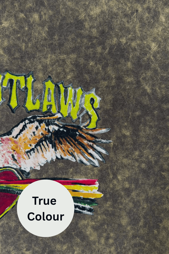 THE SABBI OUTLAW SHIRT TEE - GREEN/ORANGE
