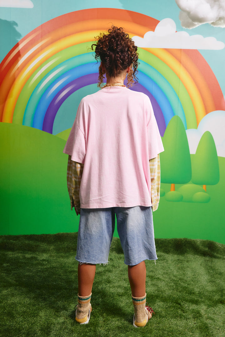 THE SABBI OUTLAW SHIRT TEE - PINK/GREEN