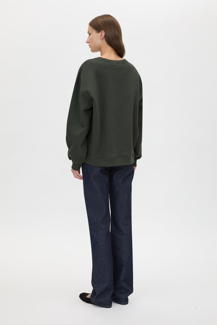 Anca Graphic Sweater | Bottle Green