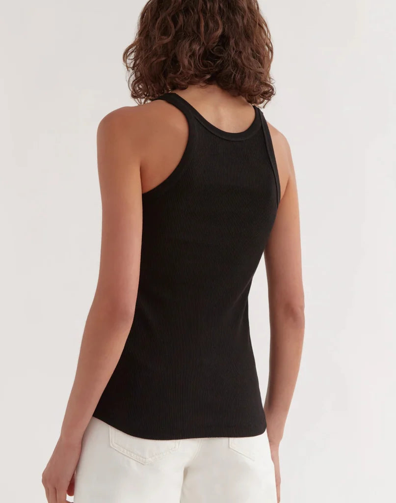 Aura Rib Singlet | Black