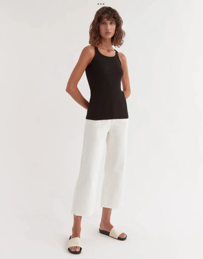 Aura Rib Singlet | Black