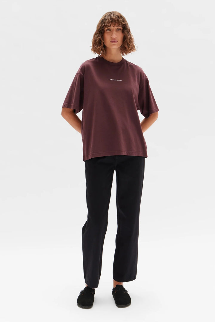 Organic Established Tee | Bordeaux + White